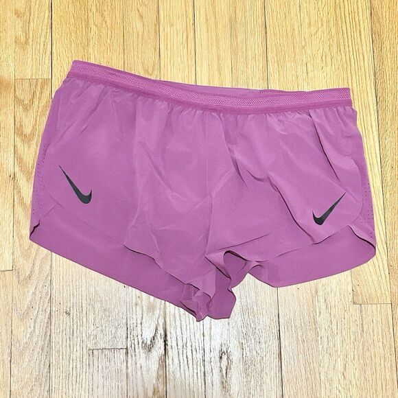 Nike AeroSwift 2" Brief-Lined Men's Size S-XL Fuchsia Black Running Shorts - Picture 2 of 8